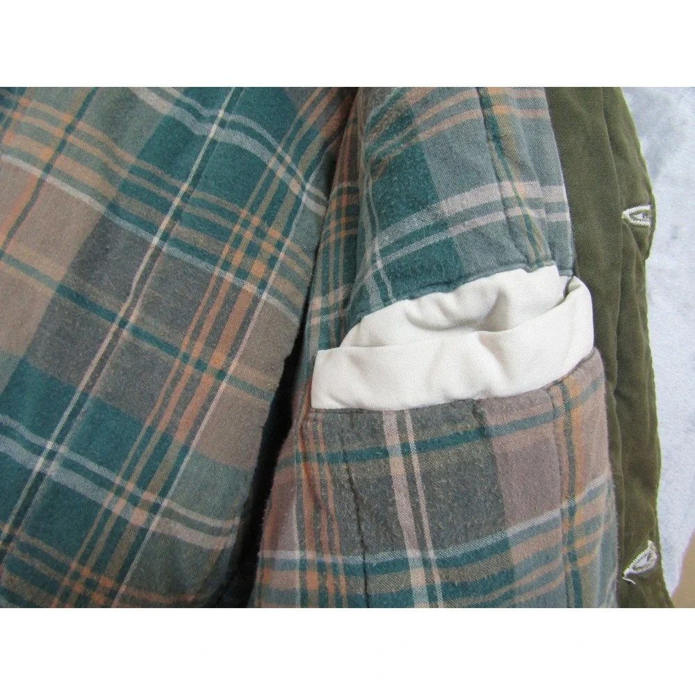 Urban Pipeline Barn Jacket Mens XL Beige Good Canvas Corduroy‎ Plaid Lined Coat